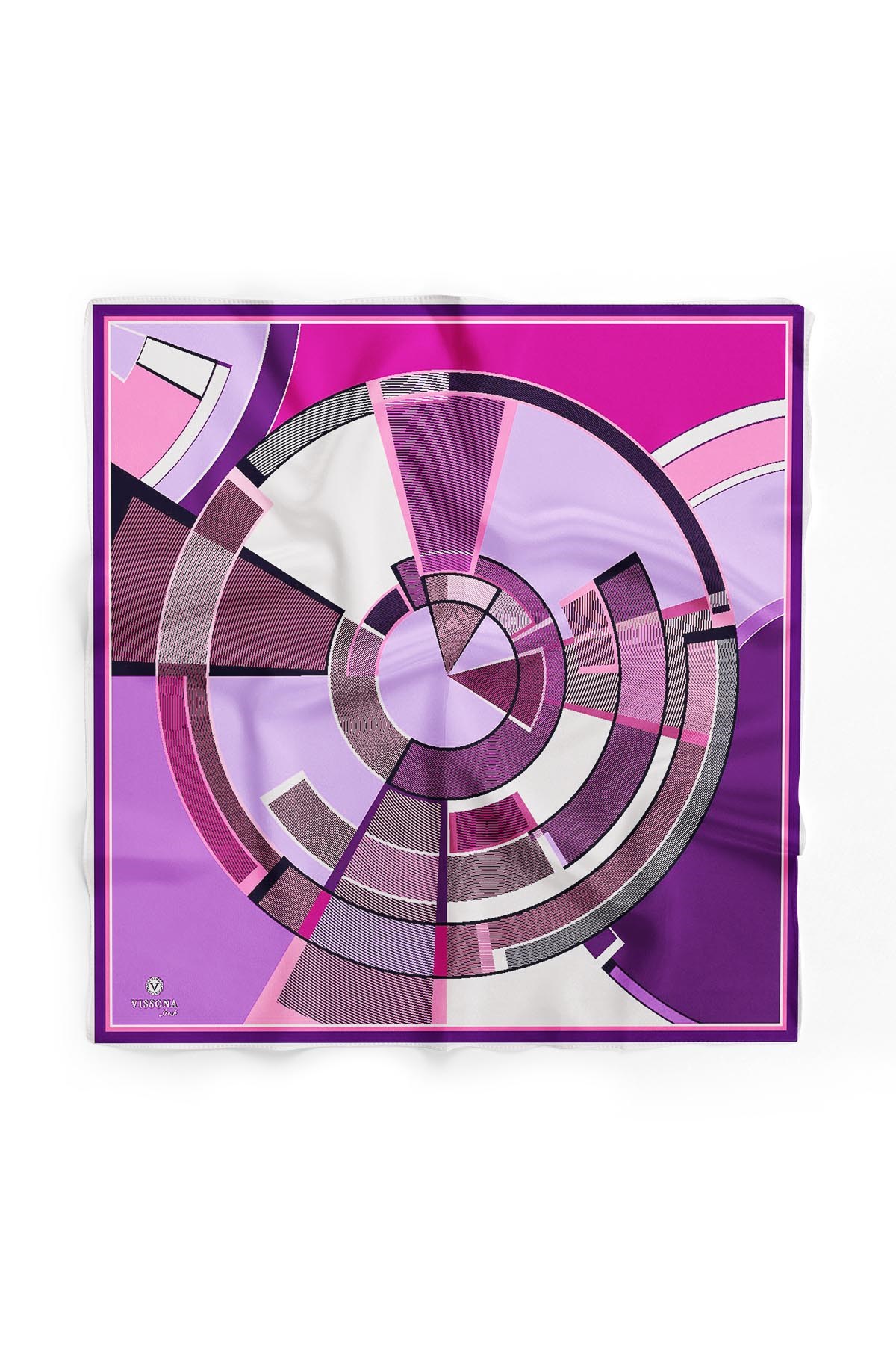 %100 İpek Kadın Desenli Bandana 80x80