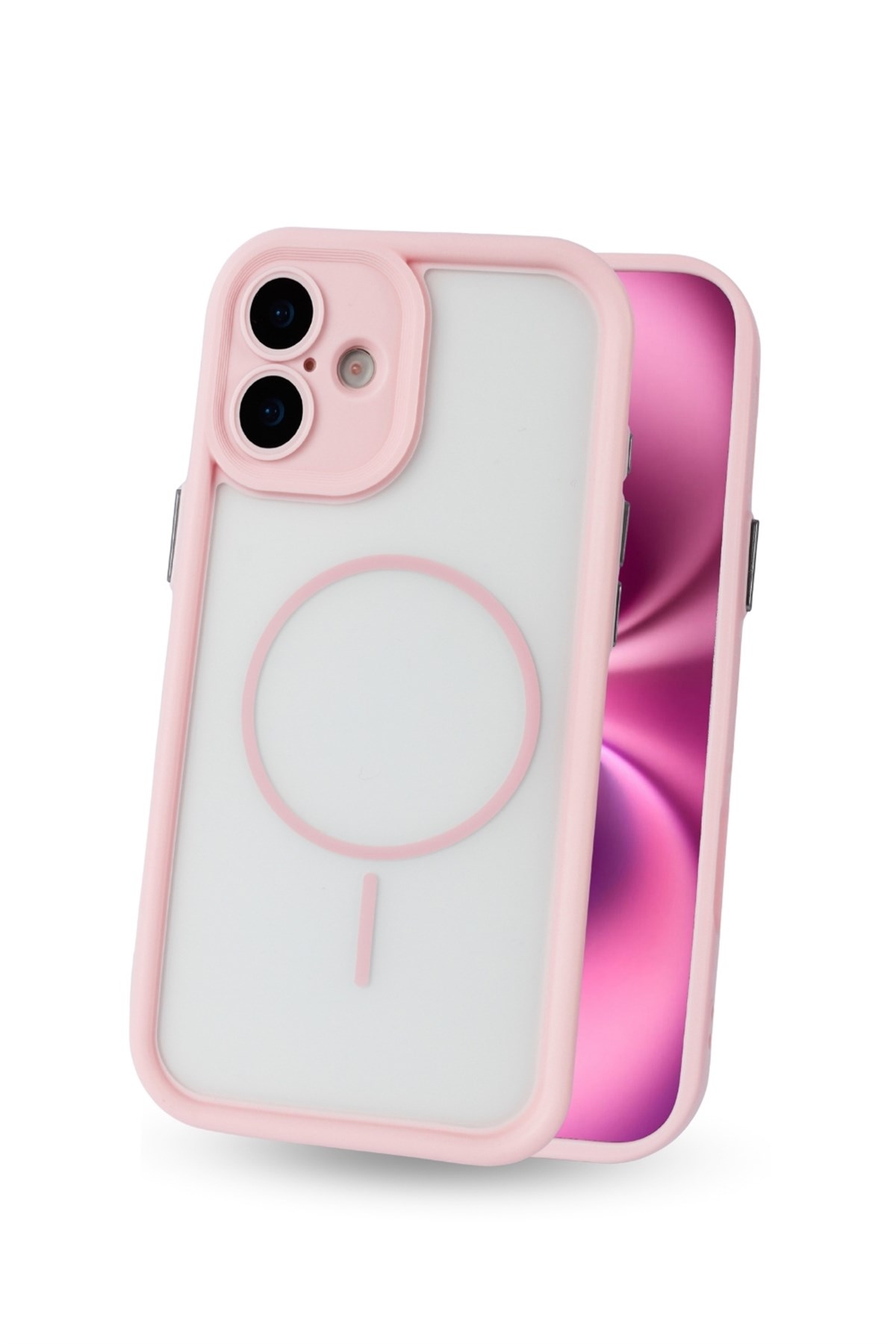 iPhone 17 Kılıf – Kamera Korumalı – MagSafe Uyumlu – Pembe Renk – Mat Silikon Telefon Kılıfı