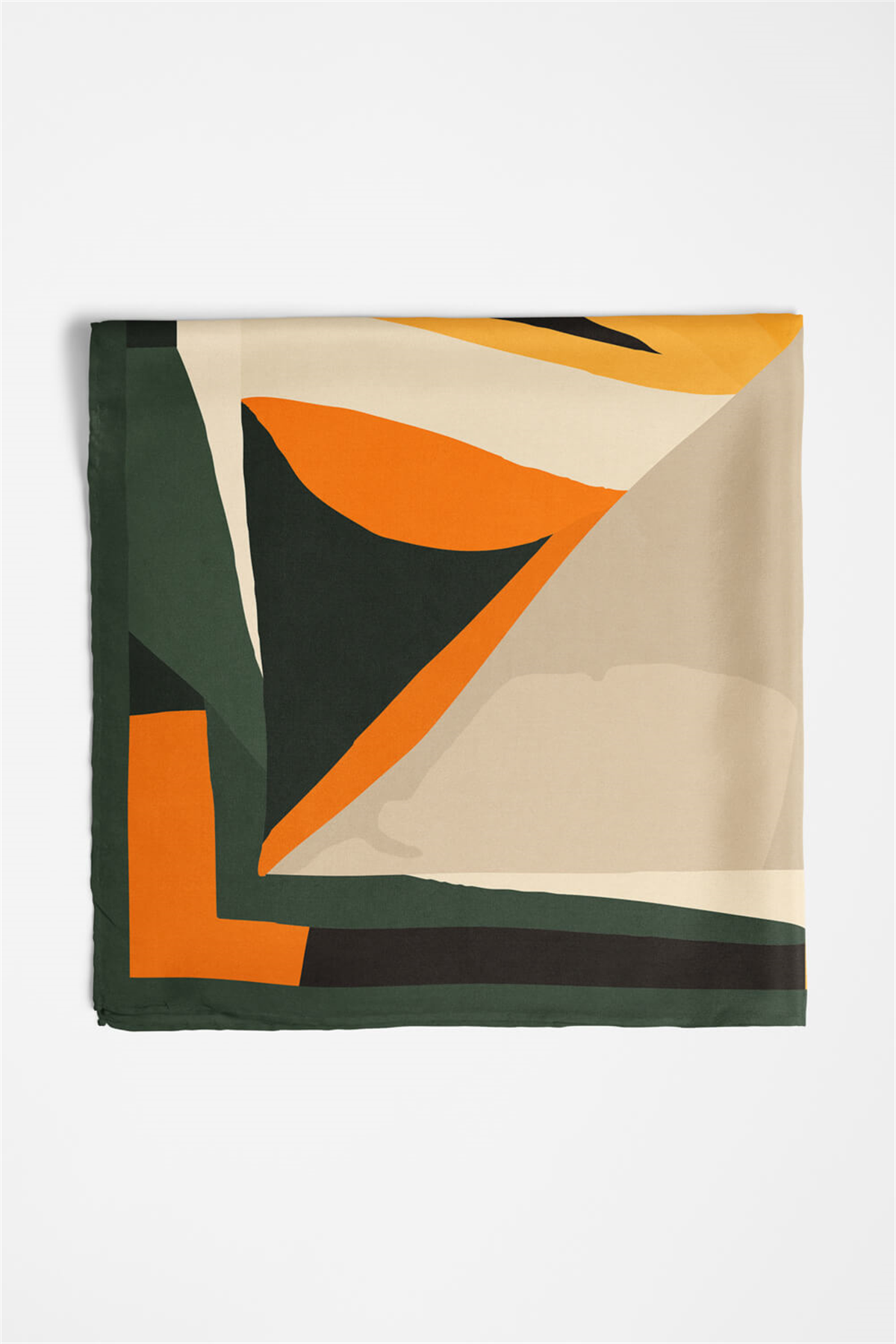 Saten İpek Geometrik Desenli Kadın Bandana