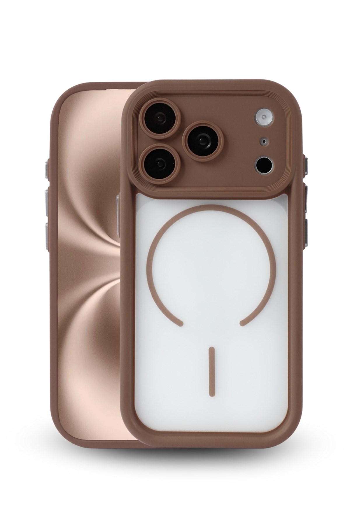 iPhone 17 Pro Kılıf – Kamera Korumalı – MagSafe Uyumlu – Haki Renk – Mat Silikon Telefon Kılıfı