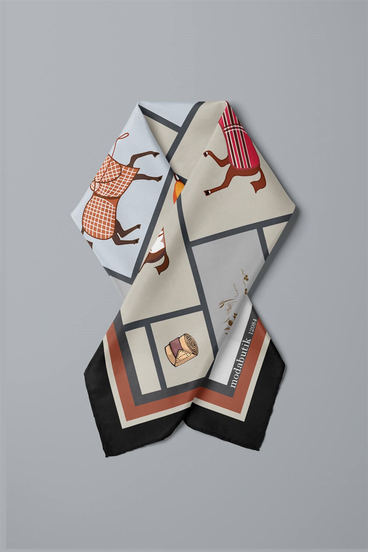 Violla Y53 MODERN HORSE TASARIMLI BANDANA DG12084
