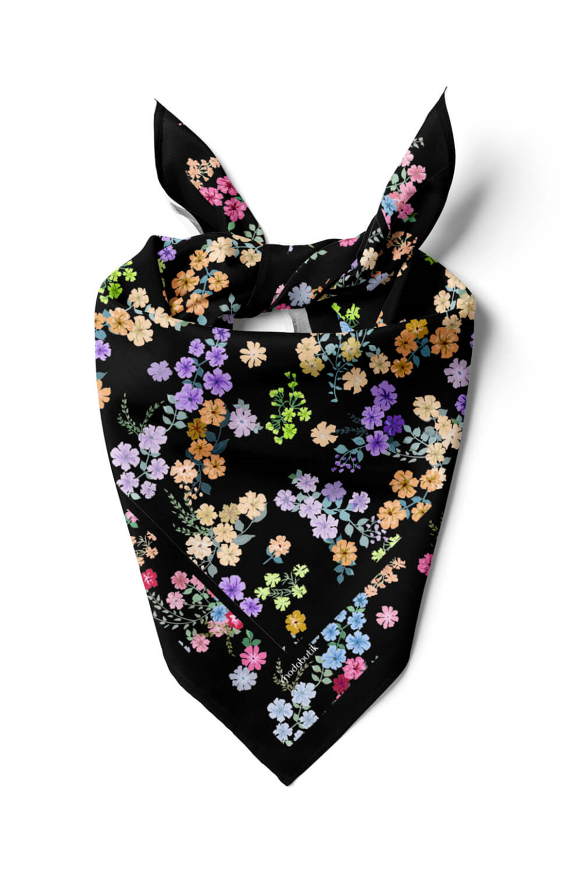 Kadın Çiçek Desenli 50x50 Bandana HYL DG01393-22