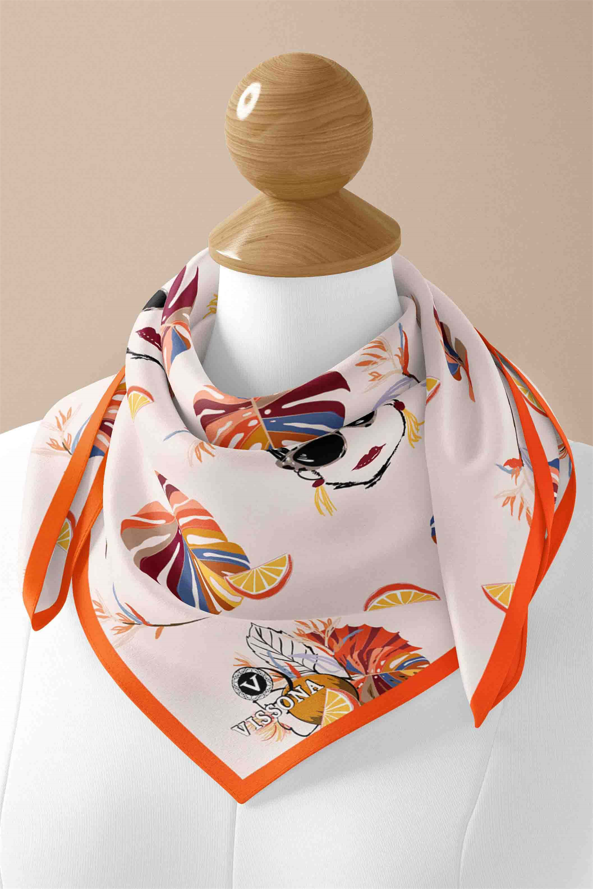 100% Silk Headscarf for Women - 22