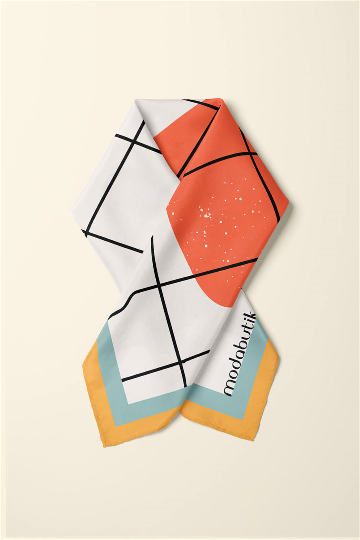 C8 Modabutik Geometri Deseni Bandana