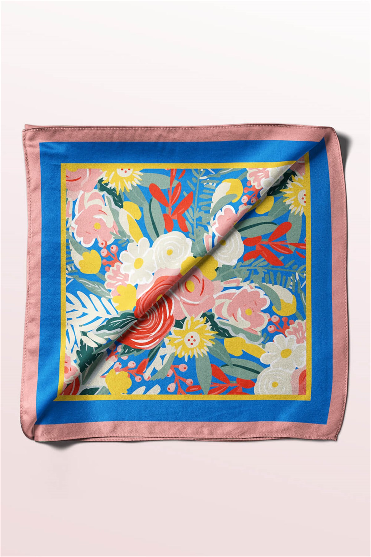 Vissona Gül Desenli İpek Bandana