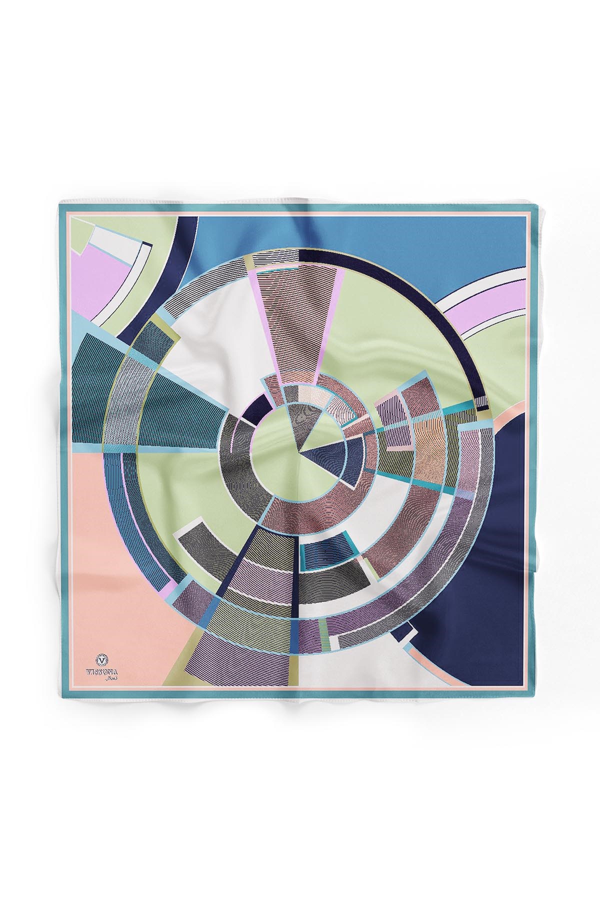 %100 İpek Kadın Desenli Bandana 80x80