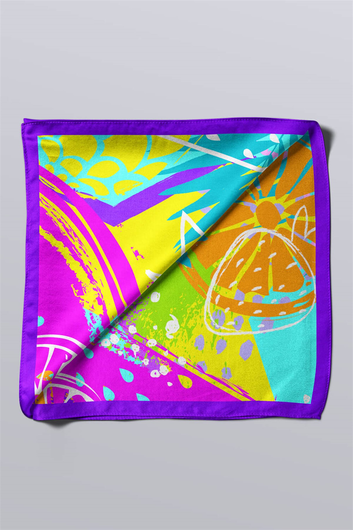 G98 Violla Meyve Desenli Bandana