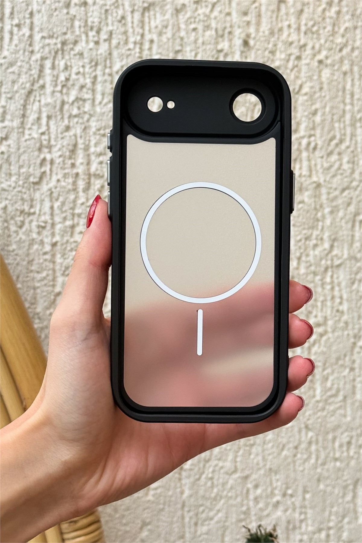iPhone Air Kılıf – Kamera Korumalı – MagSafe Uyumlu – Siyah Renk – Mat Silikon Telefon Kılıfı