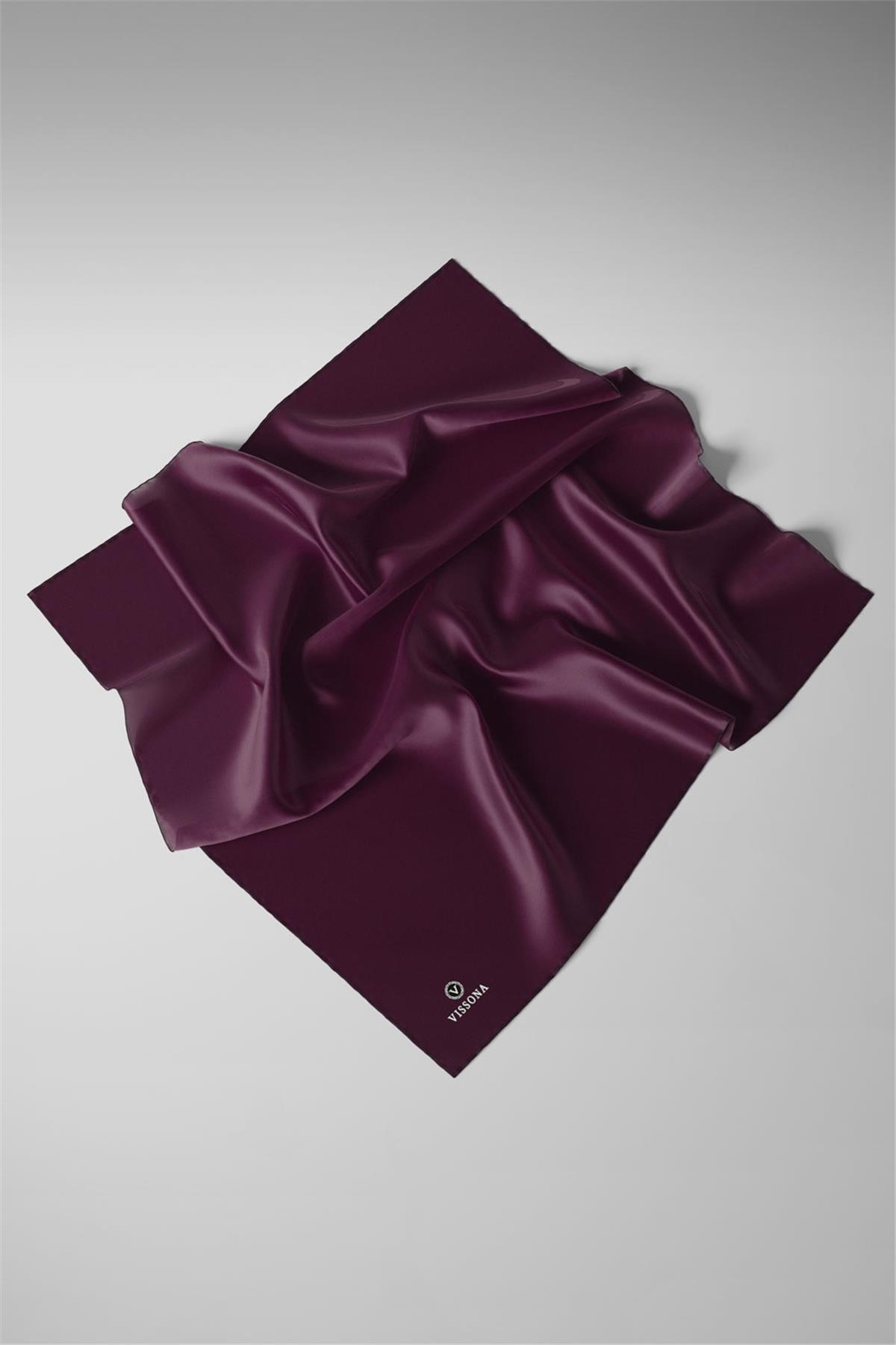 %100 Twill İpek Düz Desenli Eşarp 90x90 Eşarp Dikim Şekli : El Dikişi