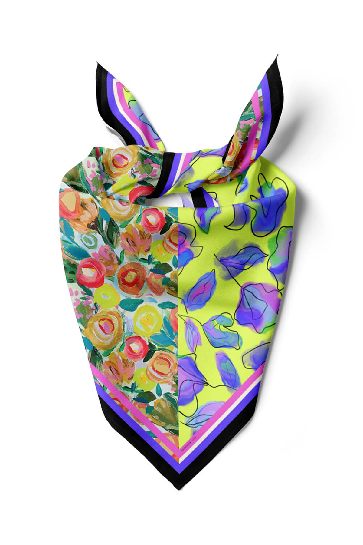 G109 OIL PAINT TASARIMLI BANDANA DG12459