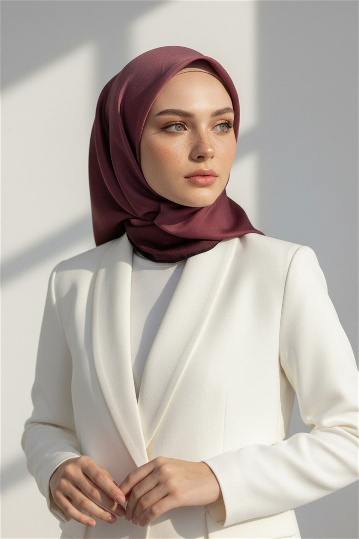 %100 Twill İpek Degrade Desenli Soğan Kabuğu Renkli 90x90 Eşarp Dikim Şekli : El Dikişi