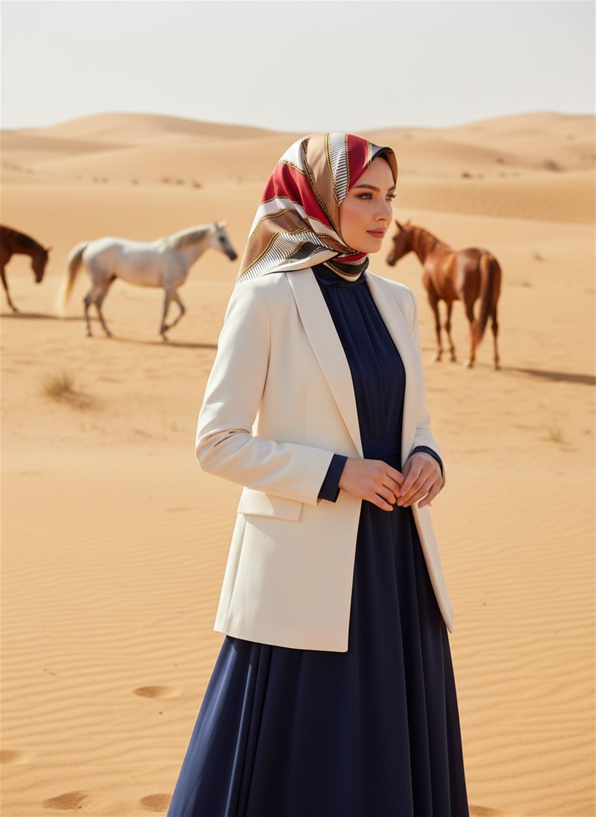 %100 Twill İpek Zincir Detaylı Geometrik Desenli Bordo - Bej Renkli 90x90 Eşarp Dikim Şekli : El Dikişi