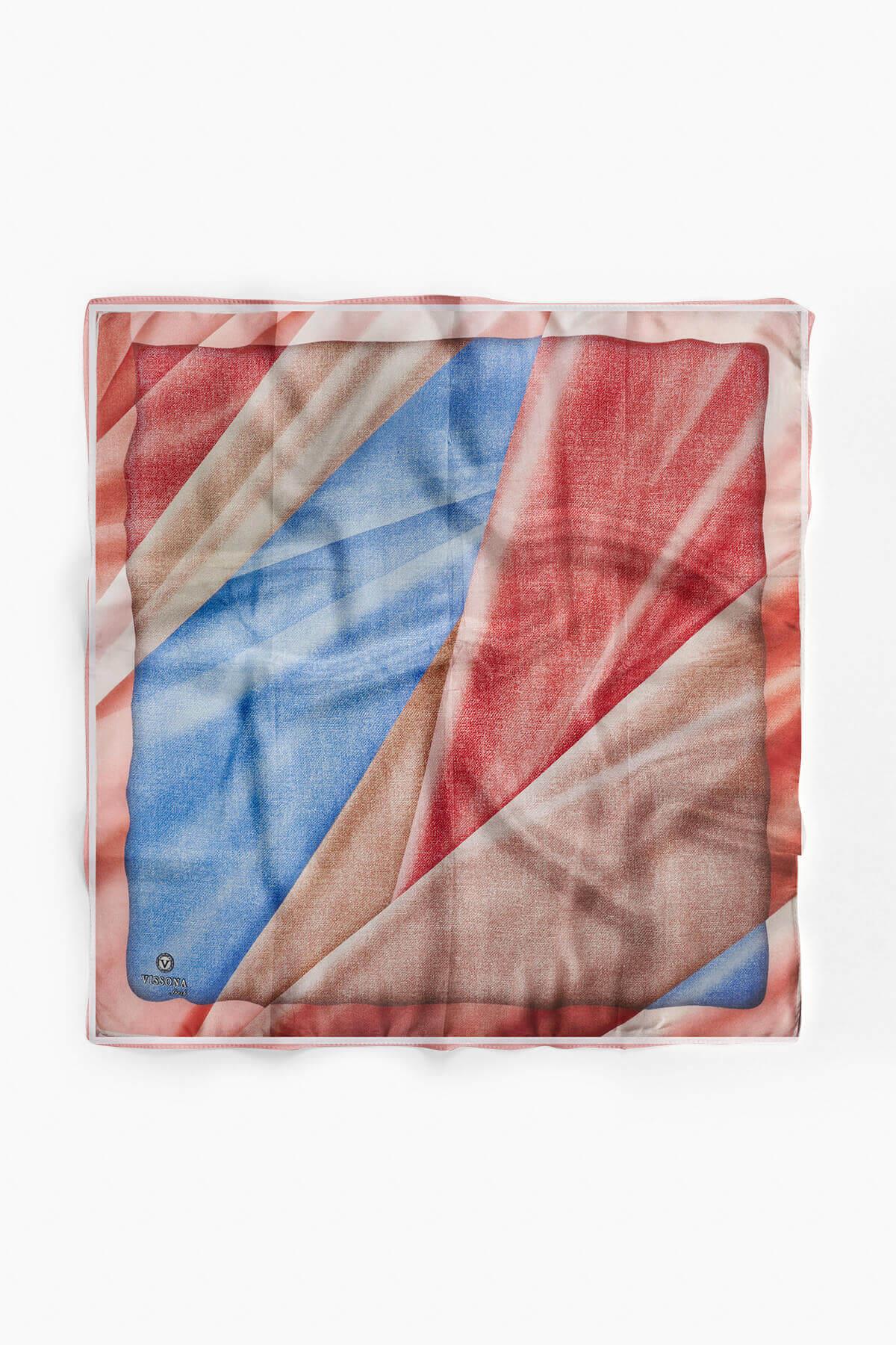 %100 İpek Kadın Desenli Bandana 80x80