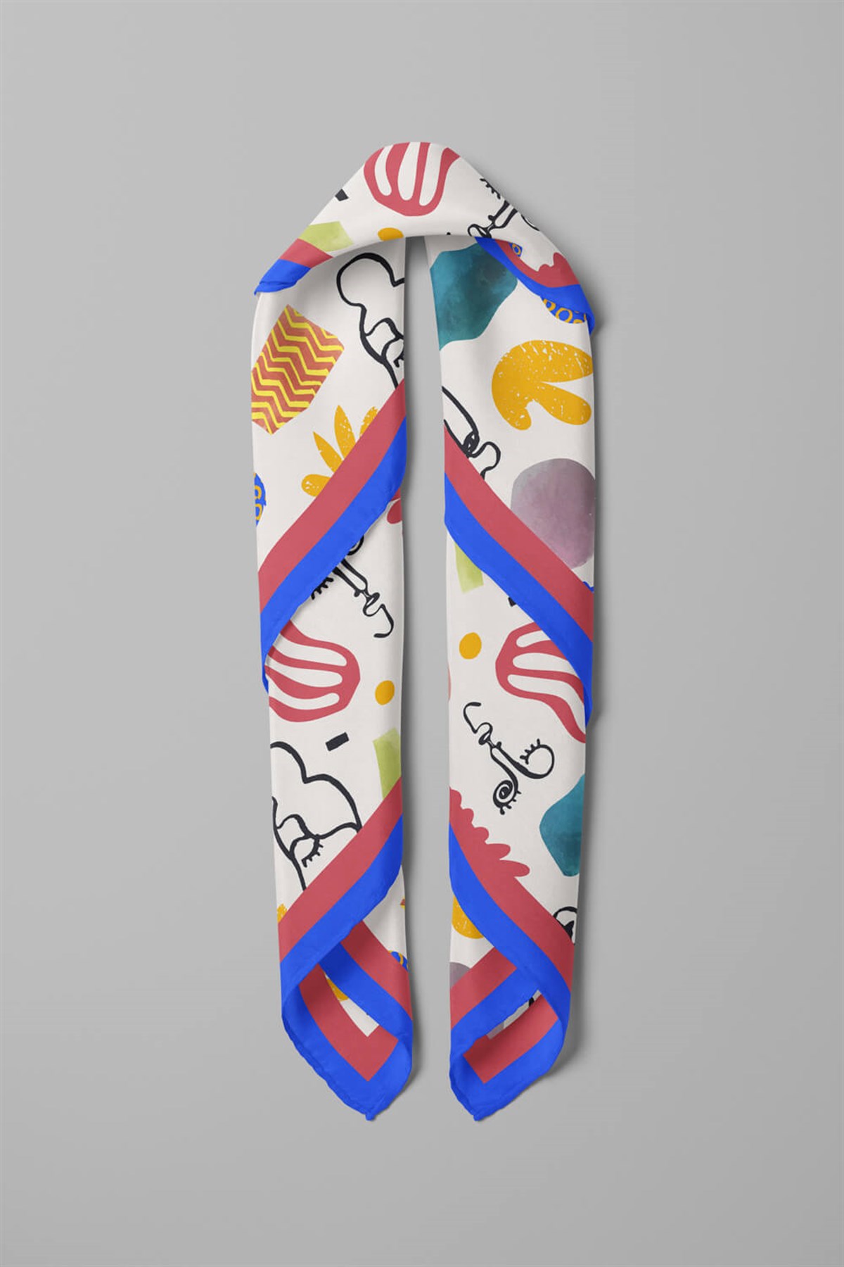 Violla Geometrik Portre Desenli Bandana