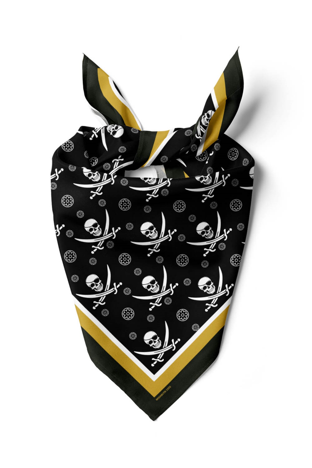 F89 Kadın Kurukafa Desenli 50x50 Bandana HYL DG01552-22