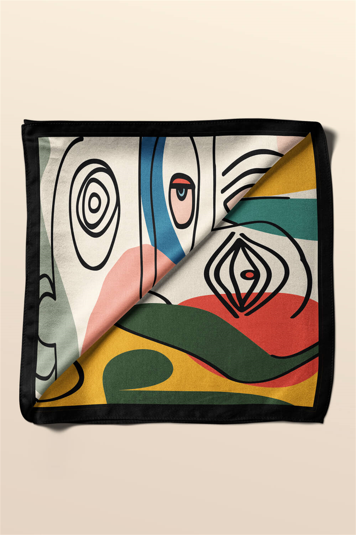 G103 Modabutik Silüet Desenli Bandana