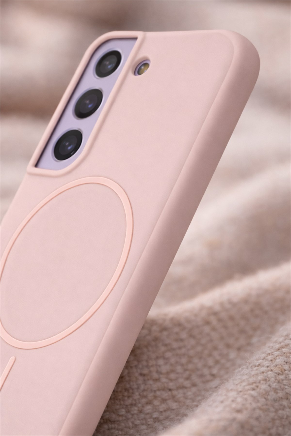 Samsung Galaxy S22 Plus Kılıf – İçi Kadife – MagSafe Uyumlu – Pembe Renk – Telefon Kılıfı
