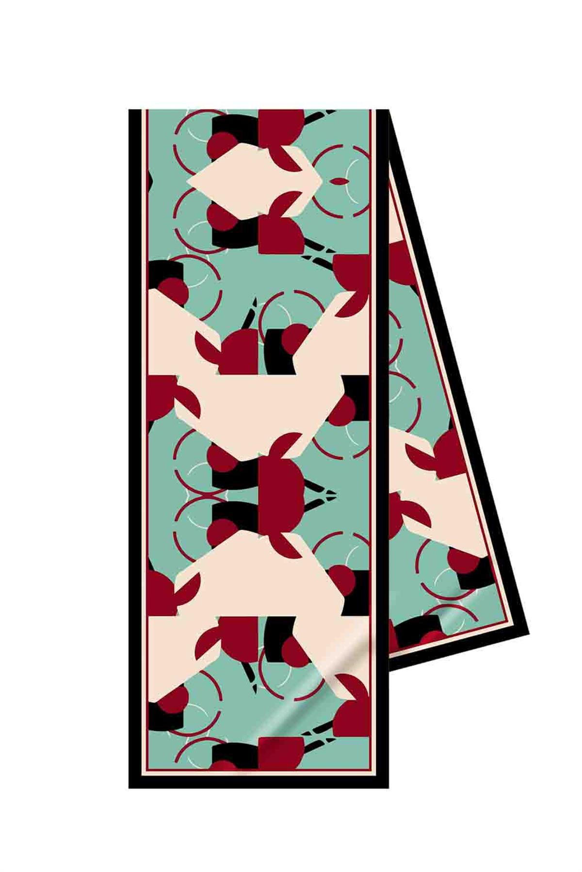 I5 Geometrikl Desenli Fular 30x140