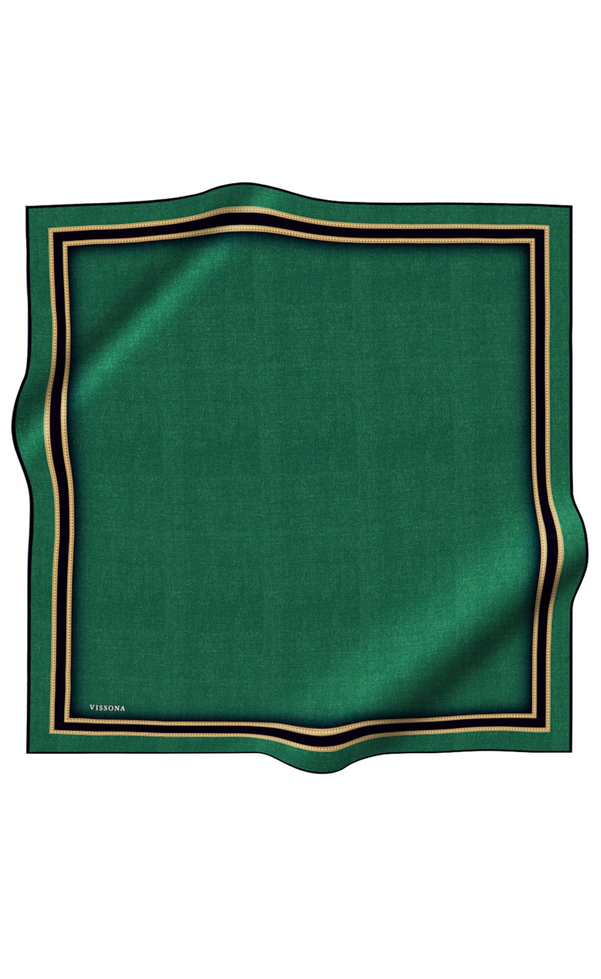 % 57 İPEK % 43 VİSKON Twill İpek Dokulu Şerit Desenli Siyah - Zümrüt Yeşili Renkli 90x90 Eşarp Dikim Şekli : El Dikişi