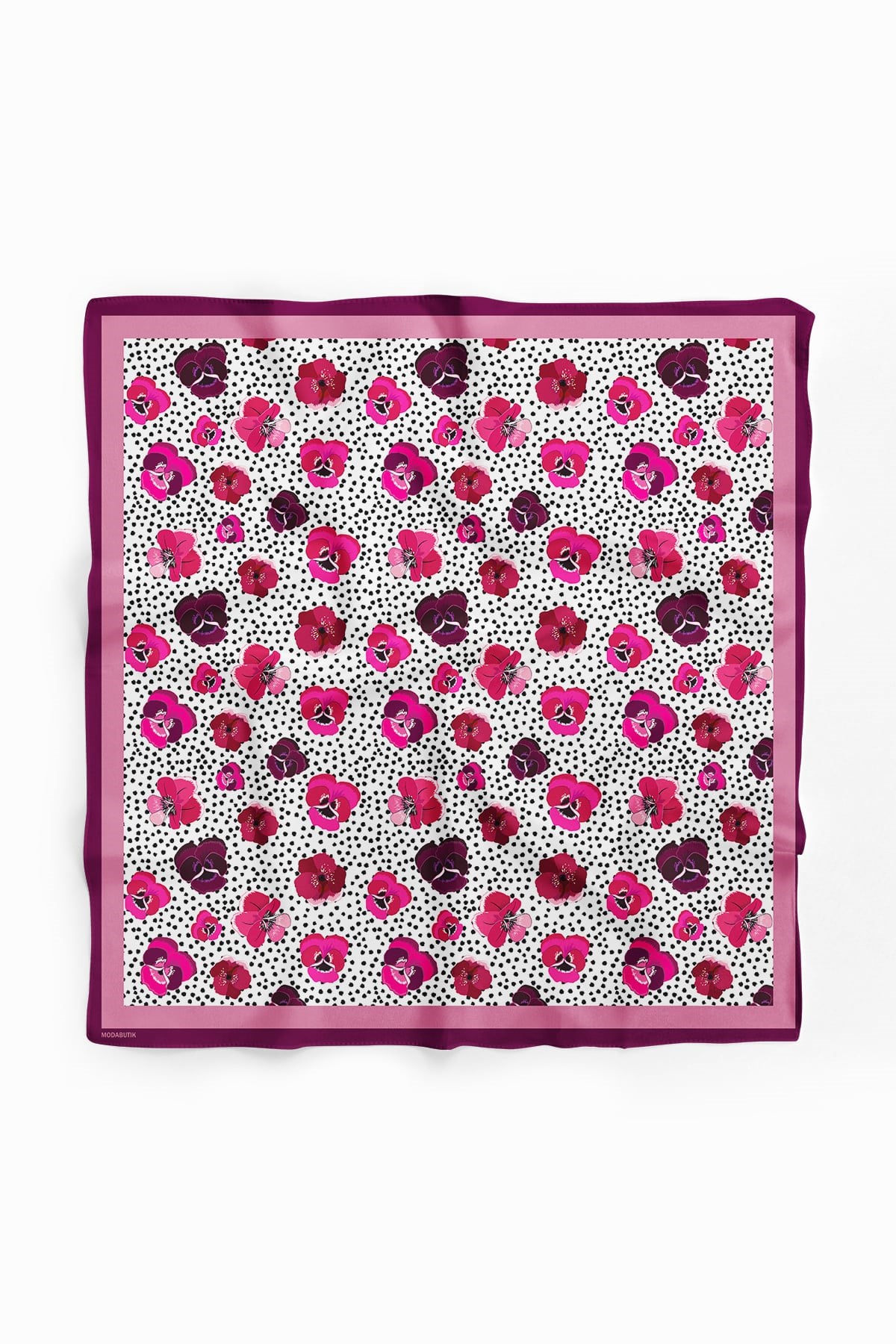 Violla D20 Kadın Menekşe Desenli 50x50 Bandana HYL DG0893-22