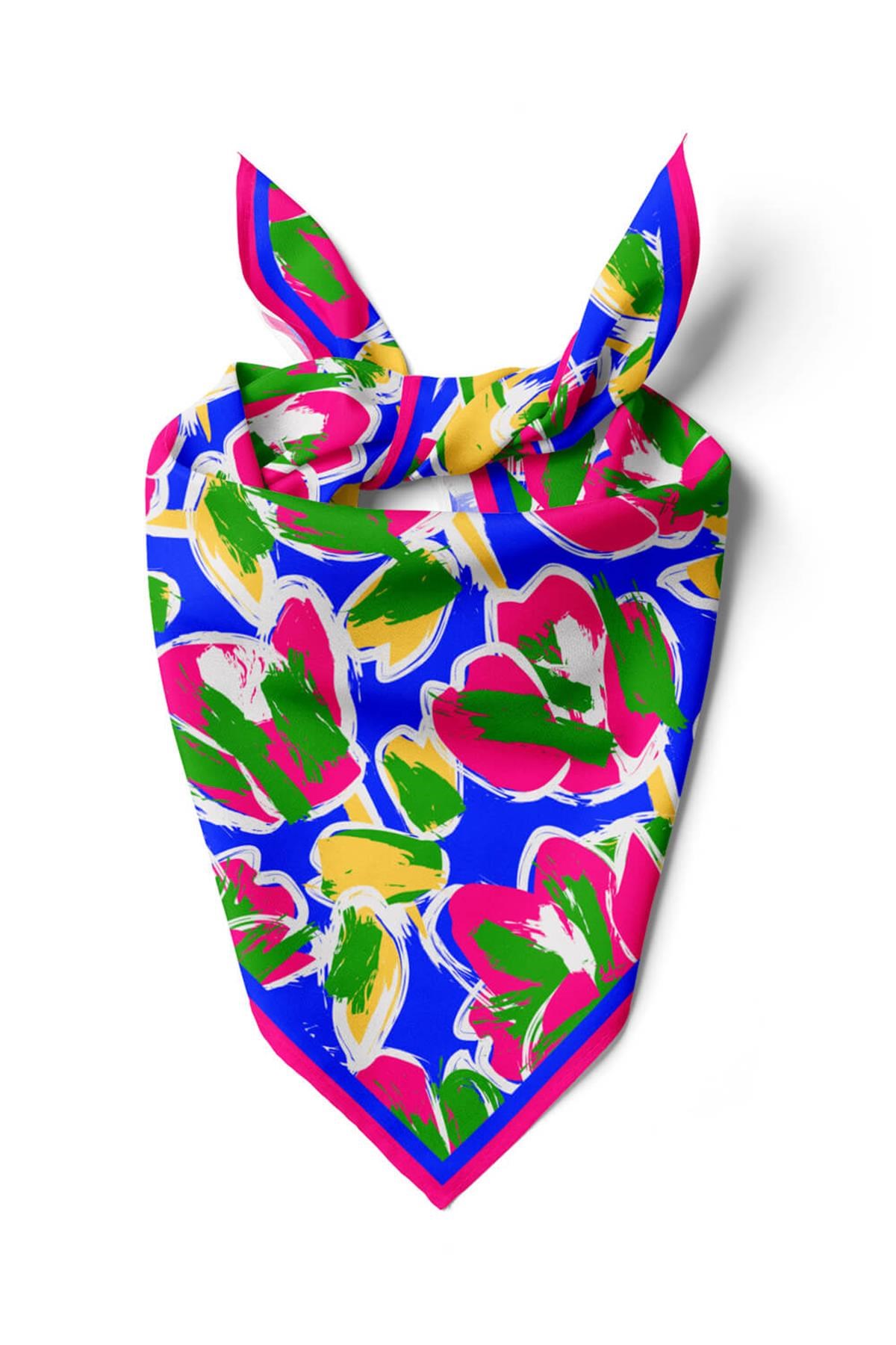 H44 Violla Karışık Renkli Bandana