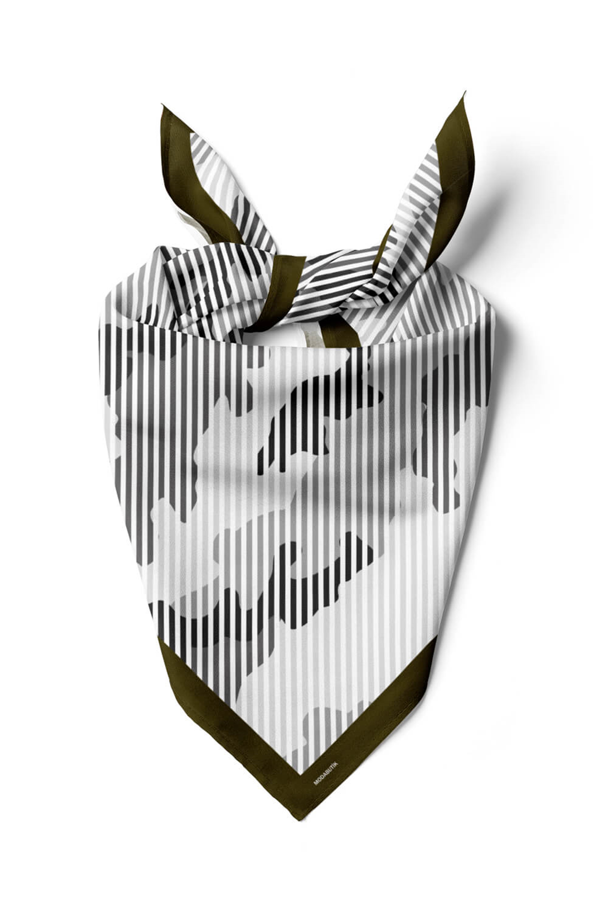 D64 Kadın Benek Desenli Bandana 50x50 Yeşil DG0362-22