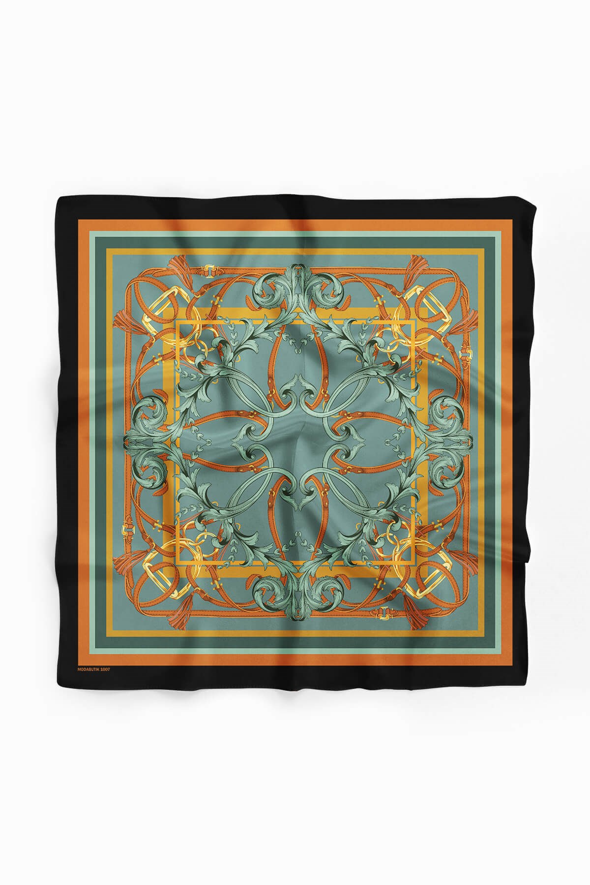 Violla Z12 Kadın Turuncu Hardal Sarısı İron Desenli 50x50 Bandana HYL DG01007-22