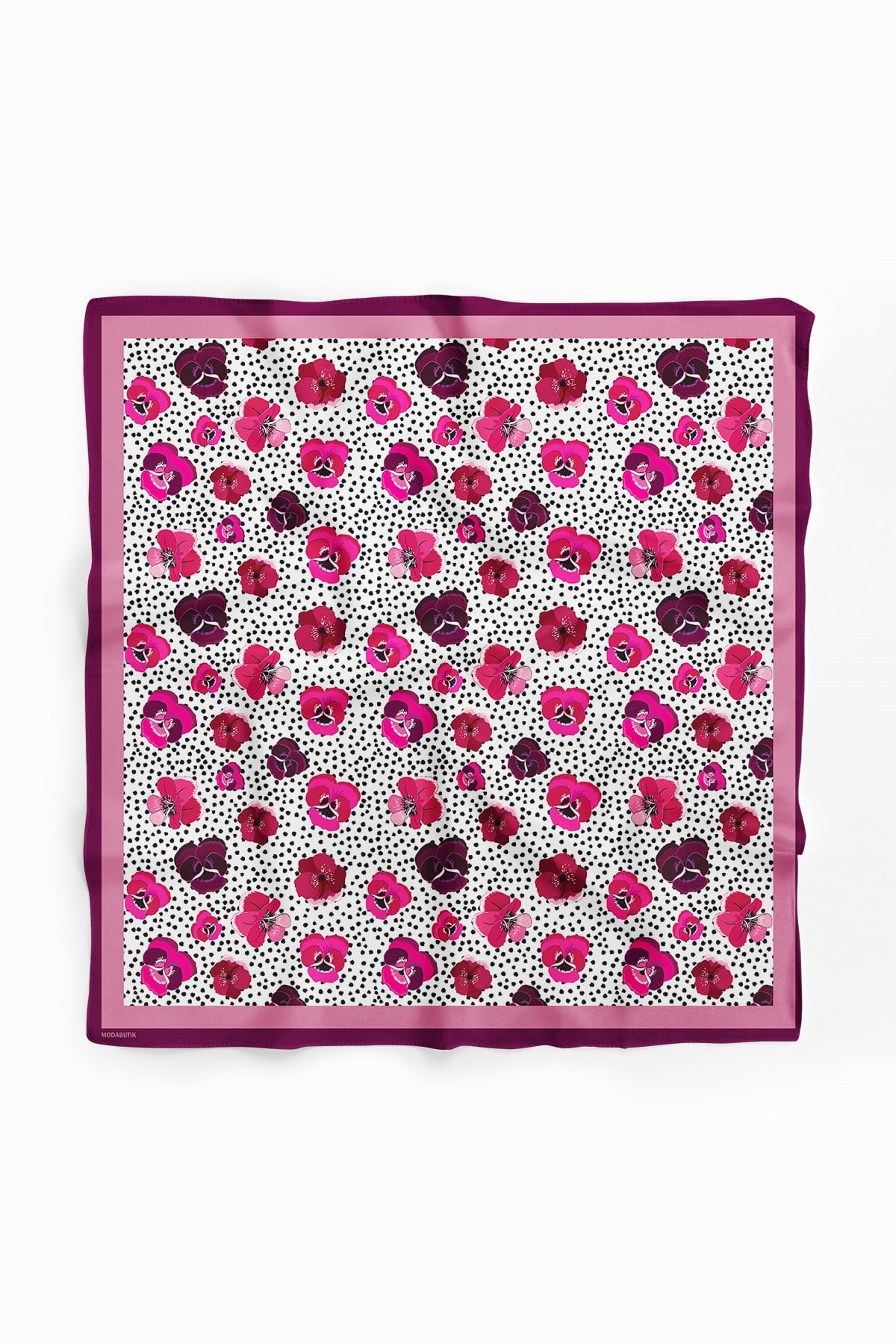 D20 Kadın Menekşe Desenli 50x50 Bandana HYL DG0893-22