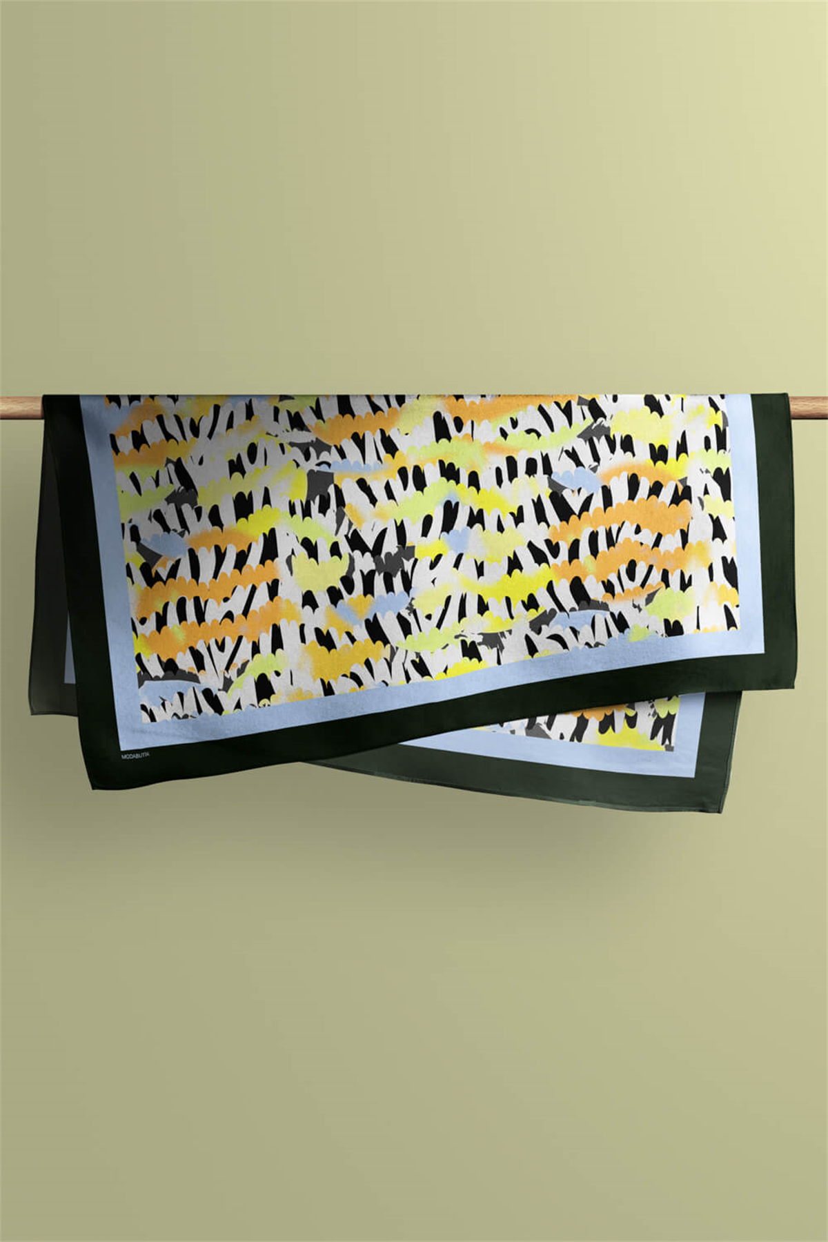 V39 Kadın Sarı Suluboya Desenli 50x50 Bandana HYL DG01281-22