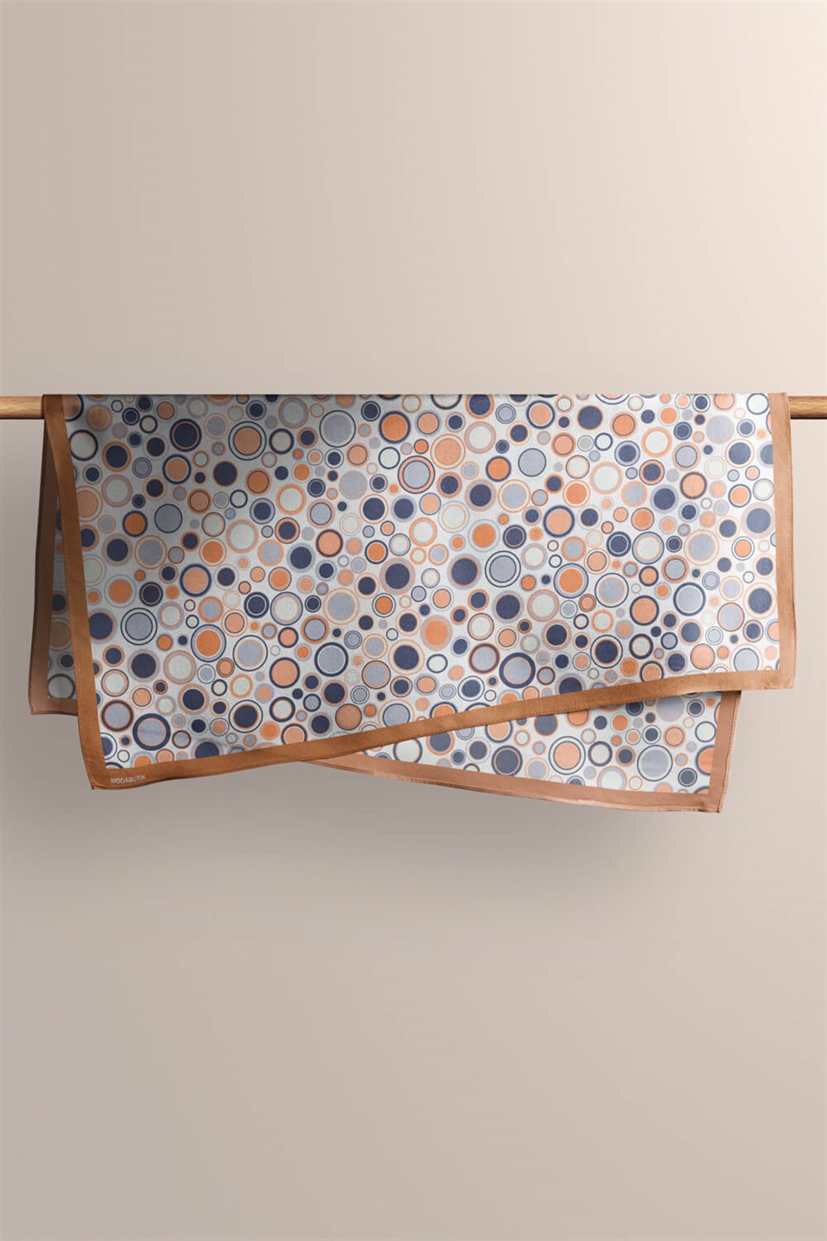 Violla D111 Kadın Halka Desenli Bandana 50x50 Mavi Turuncu Gri DG0486-22