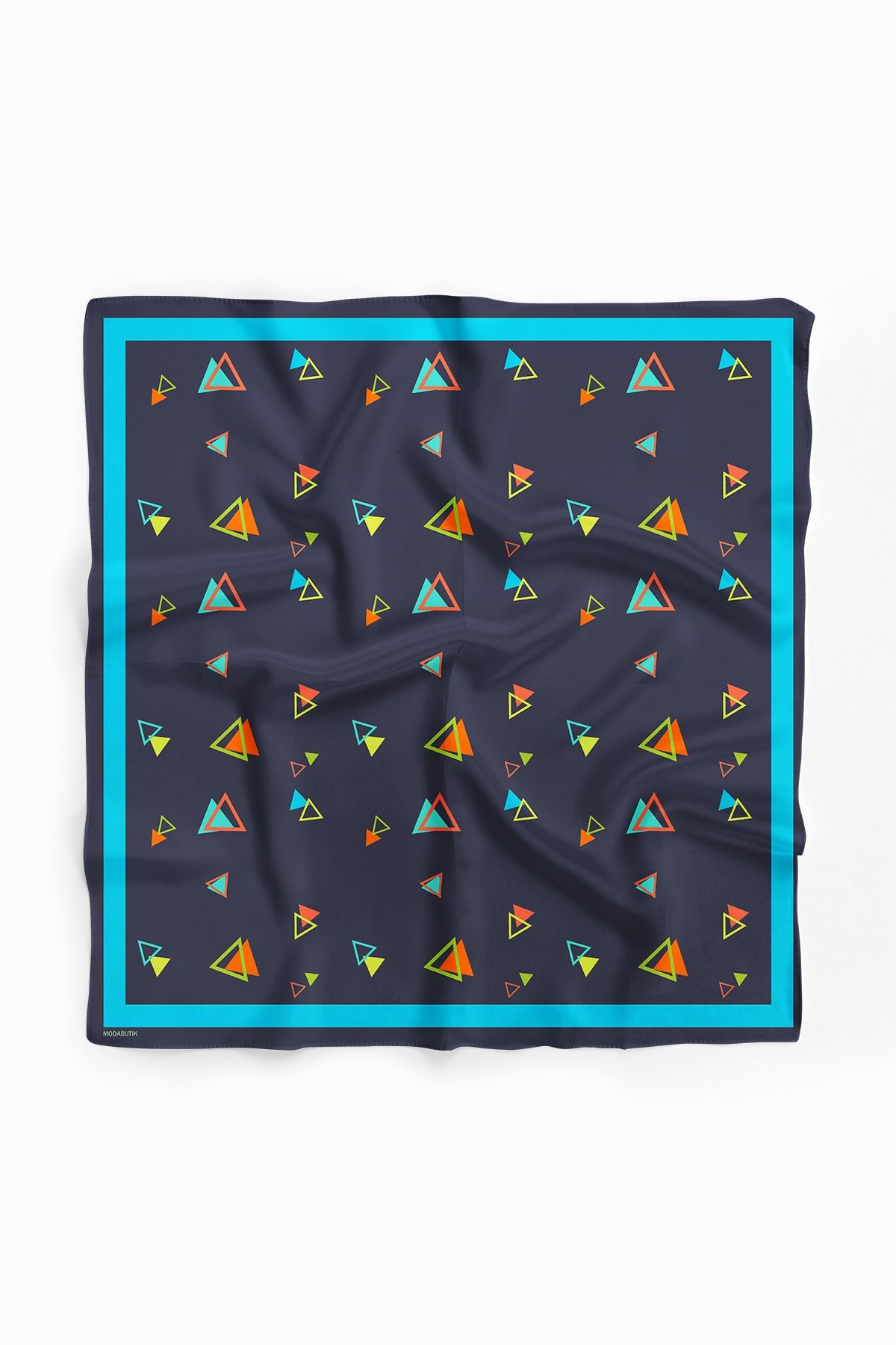 Violla D13 Kadın Siyah  Üçgen Desenli 50x50 Bandana HYL DG0830-22