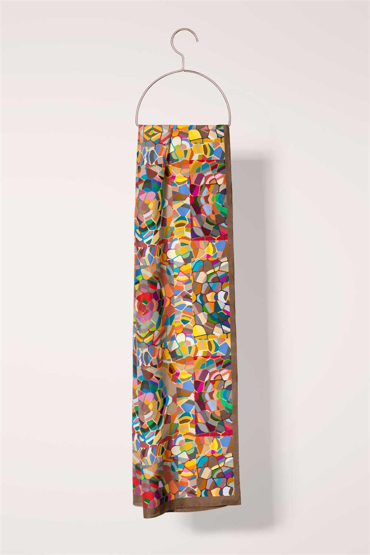 I11 Mozaik Desenli Fular 30x140