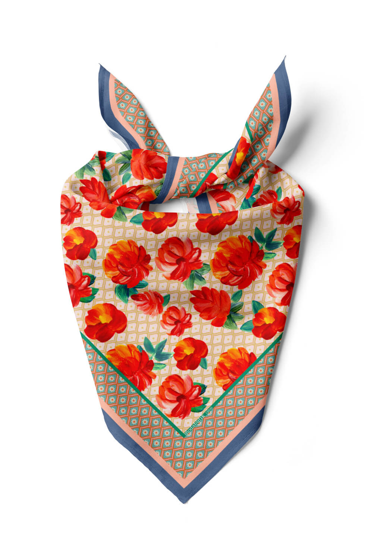 B27  MODERN ÇİÇEKLER TASARIMLI BANDANA