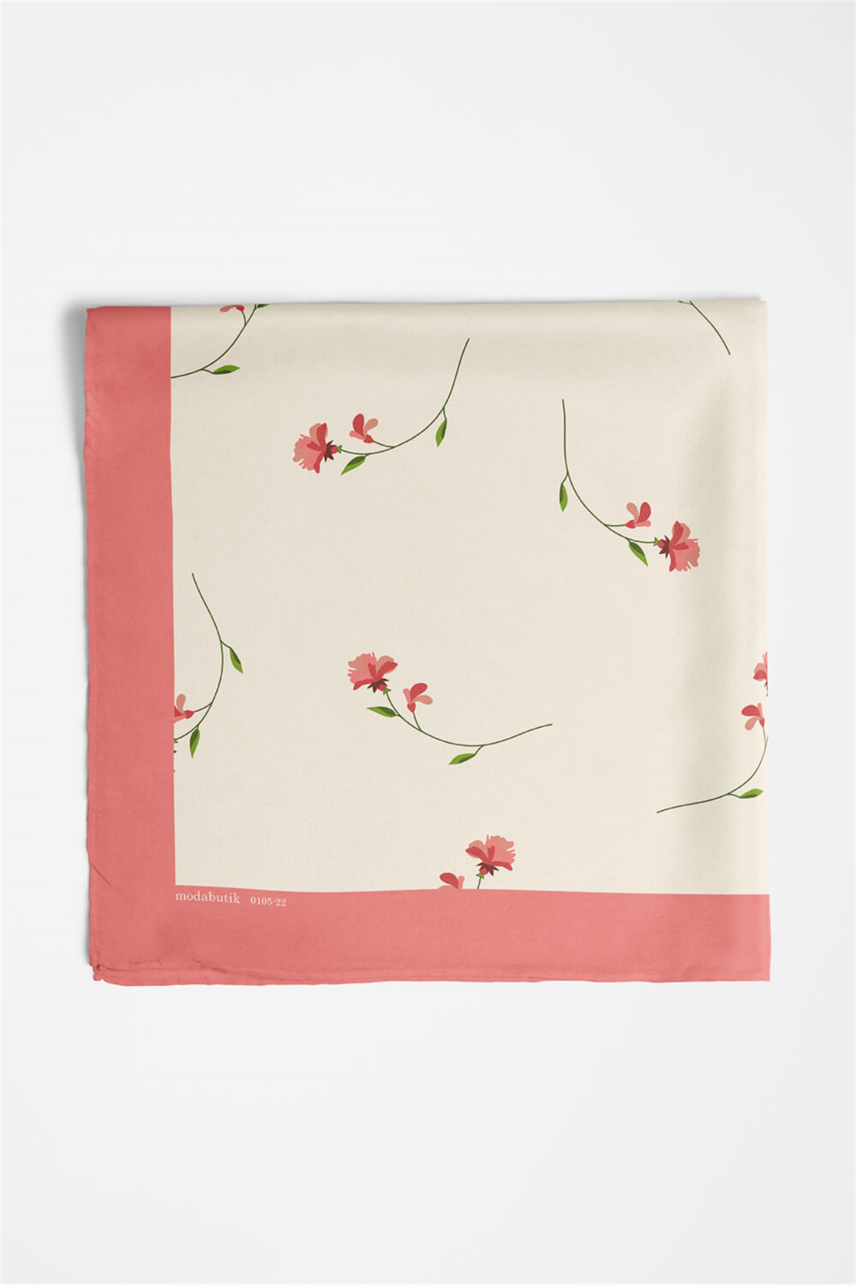 G27 Kadın Çiçek Desenli Bandana Pudra DG0105-22 Snz