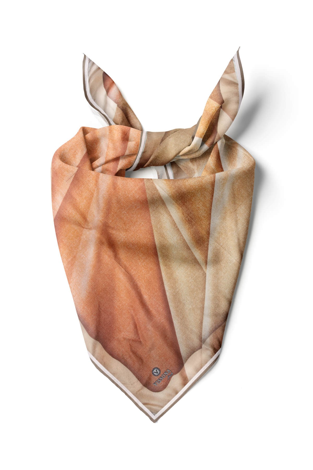 %100 İpek Kadın Desenli Bandana 80x80