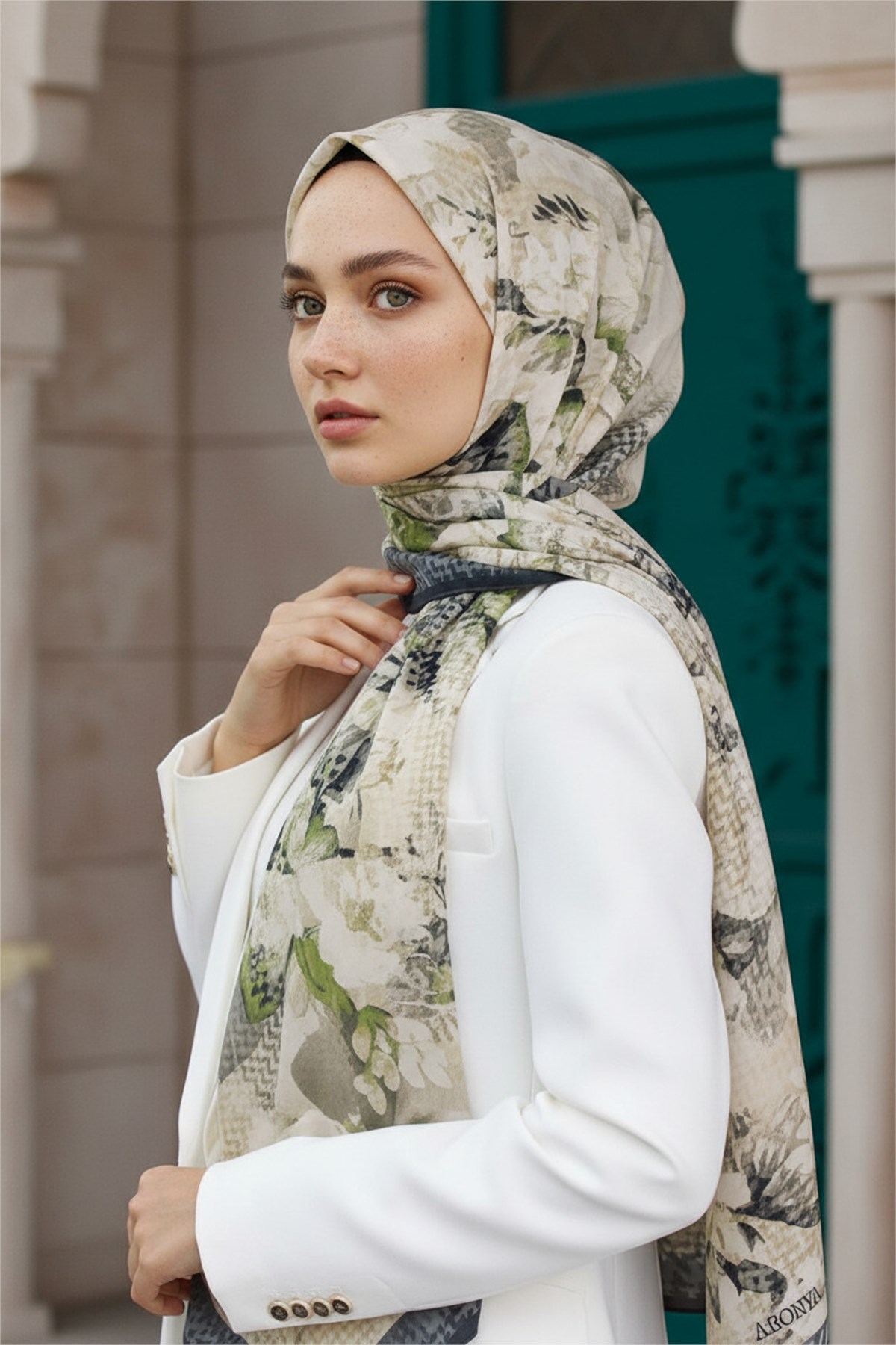 KREP EKOSELİ SONBAHAR DESENLİ TAŞ RENKLİ 75X195 KIRIŞMAZ ŞAL