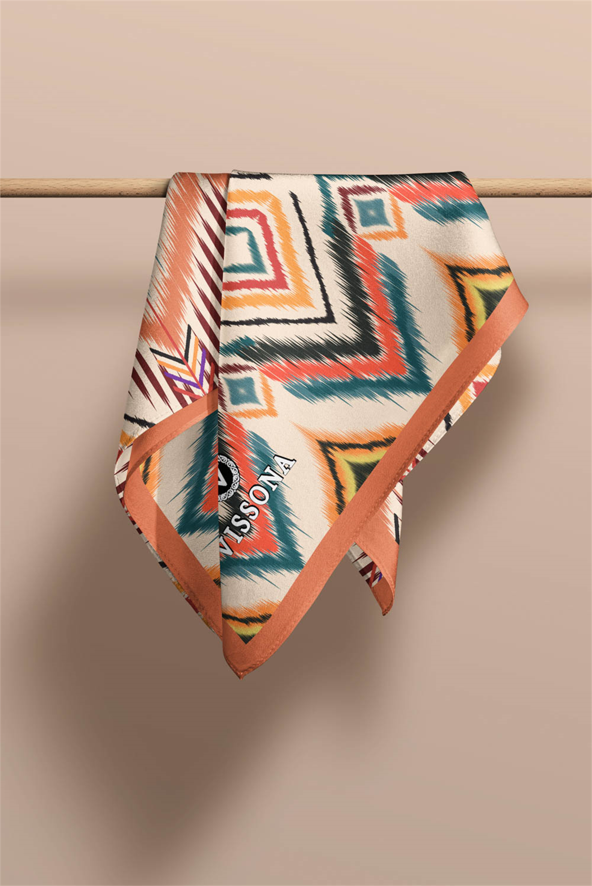 I15 SATEN İPEK ETNİK DESENLİ KADIN FULAR