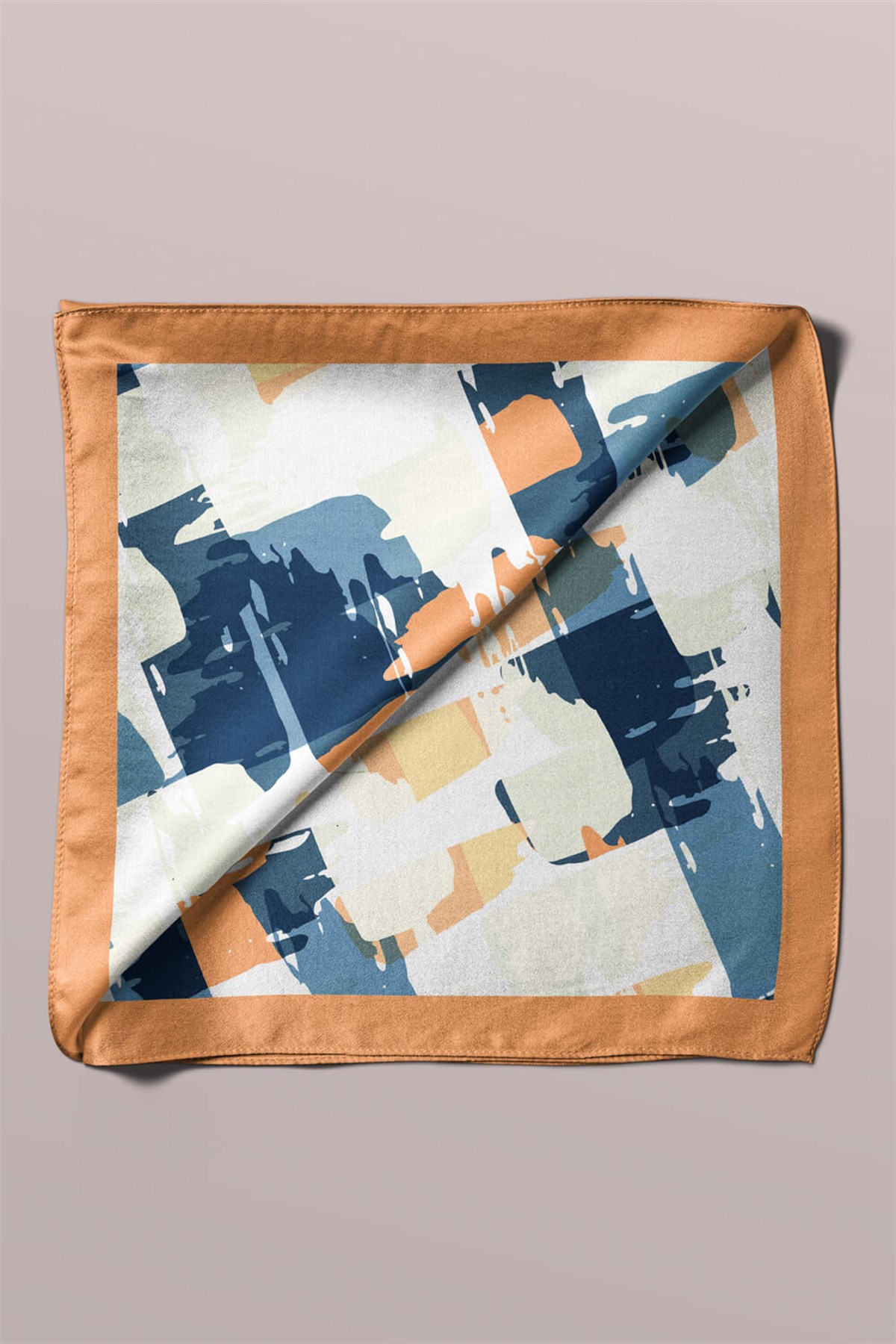 Violla Y23 Kadın Sulu Boya Desenli Bandana 50x50 DG0398-22
