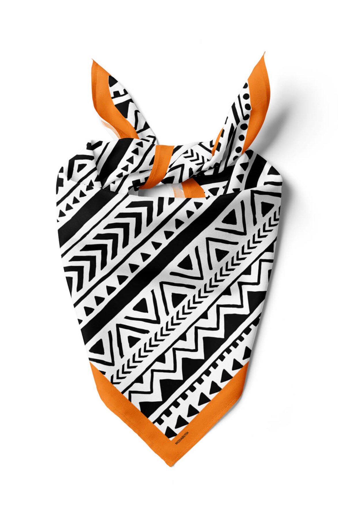 Violla B65 Kadın Egzotik Desenli Bandana 50x50 Siyah Beyaz DG0395-22