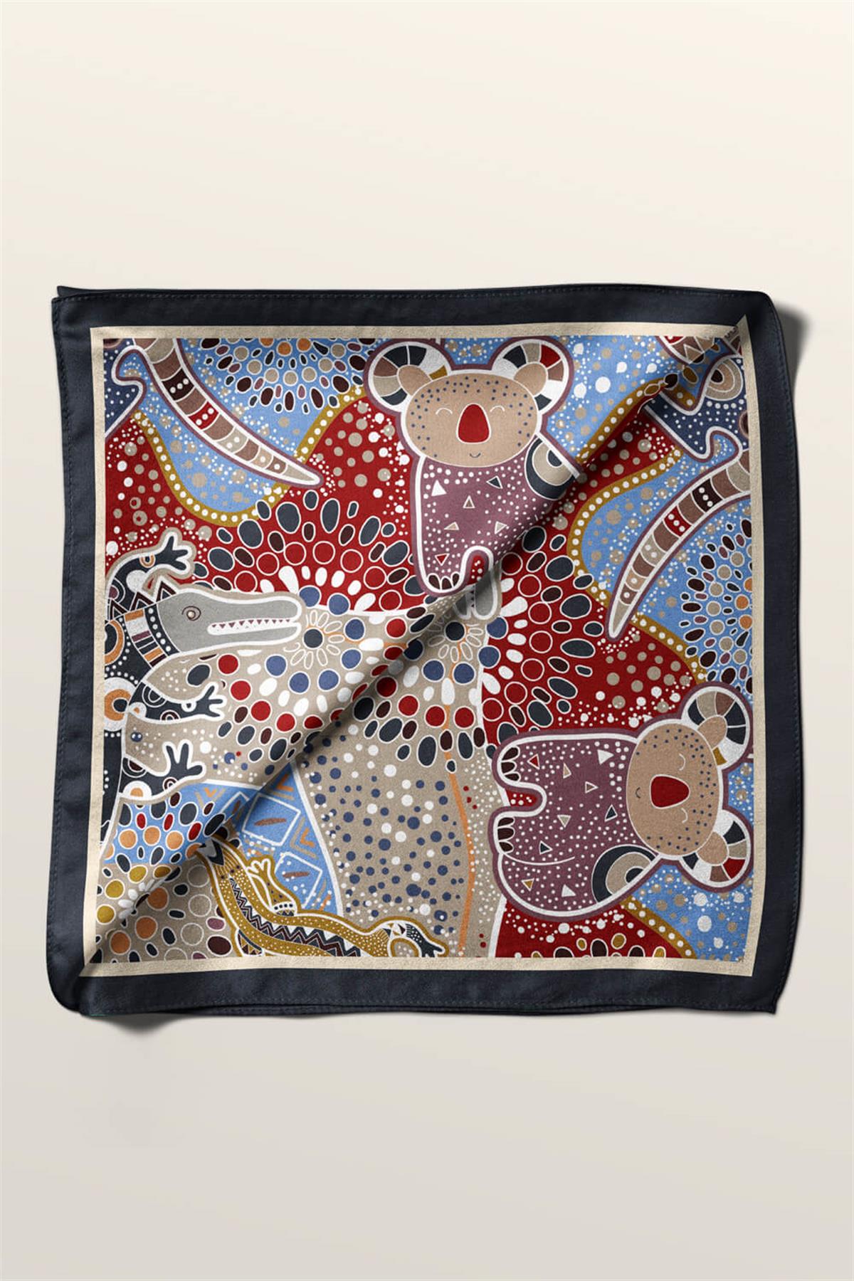 Vissona Etnik Desenli İpek Bandana