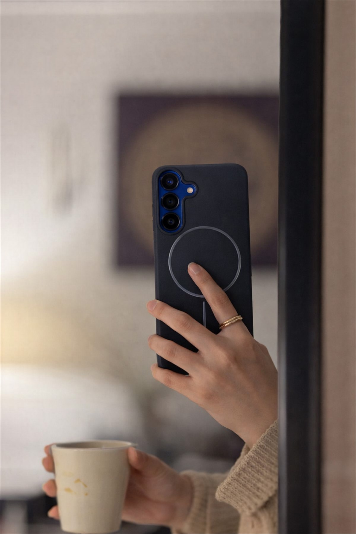 Samsung Galaxy S25 Kılıf – İçi Kadife – MagSafe Uyumlu – Siyah Renk – Telefon Kılıfı