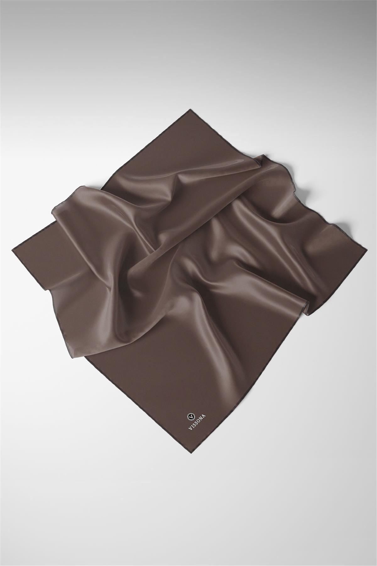 %100 Twill İpek Düz Desenli Eşarp 90x90 Eşarp Dikim Şekli : El Dikişi