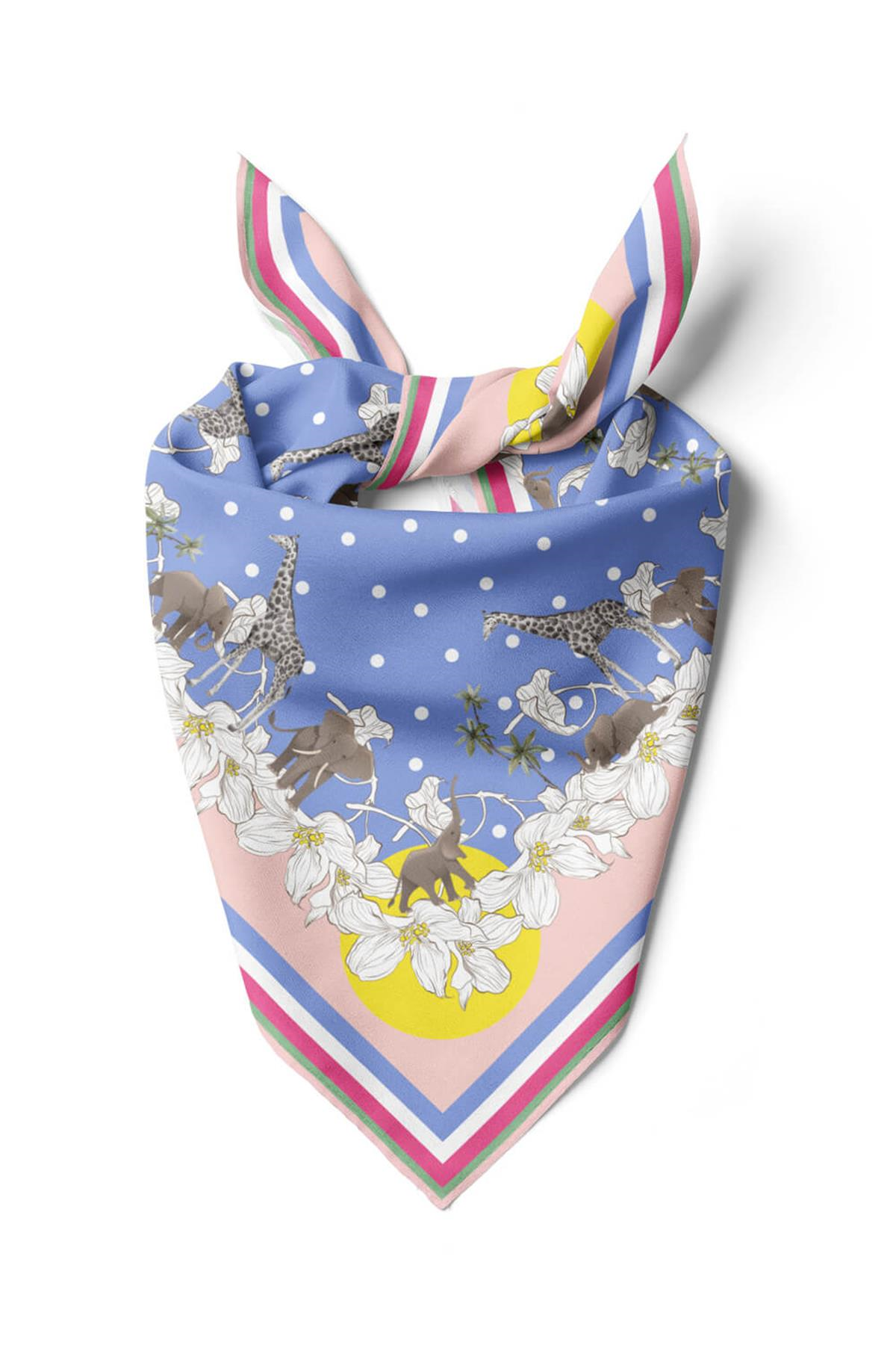 E68 SOYUT ABSTRACK ANIMAL TASARIM BANDANA DG12463