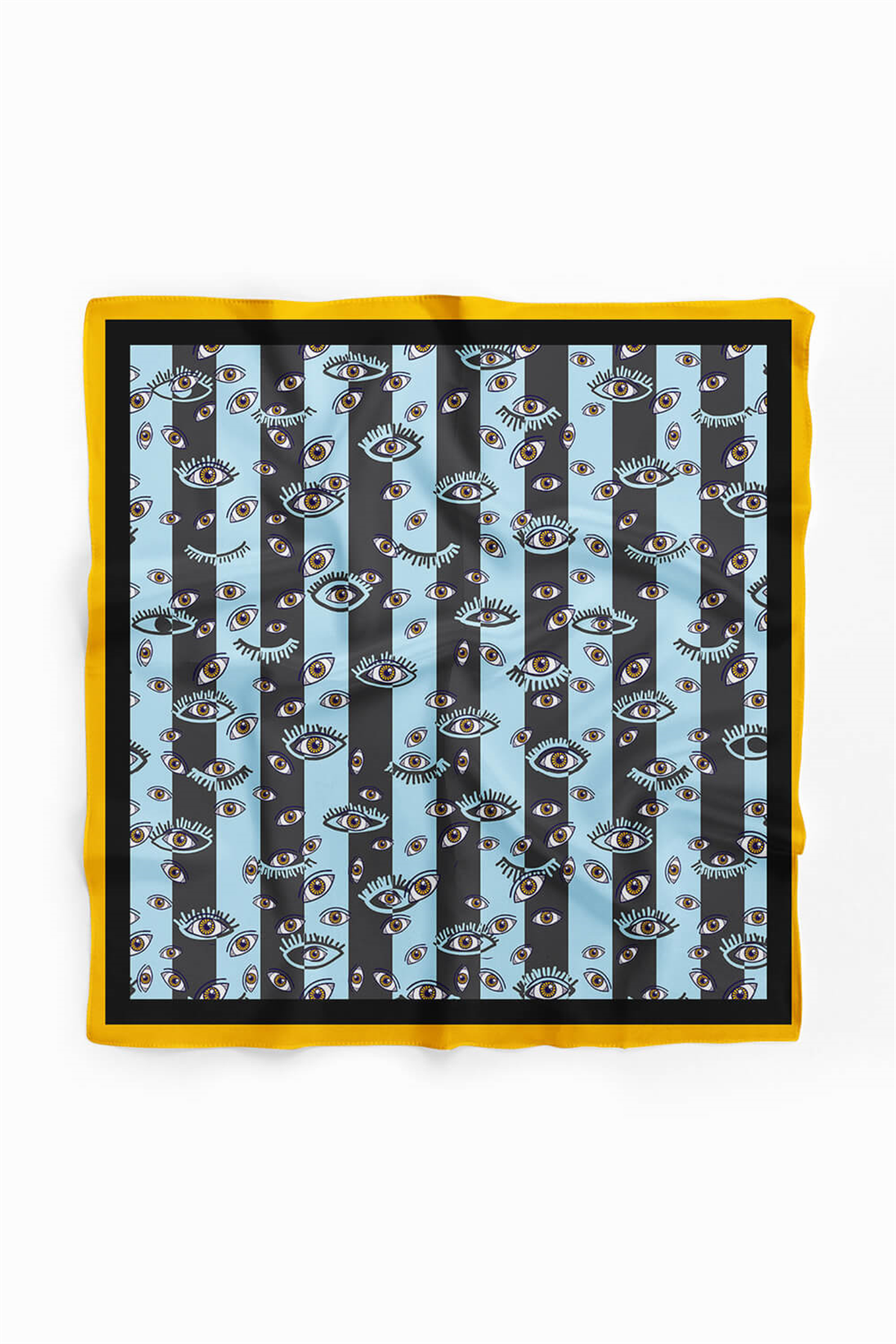 Z51 Kadın Mavi Eyes Desenli 50x50 Bandana