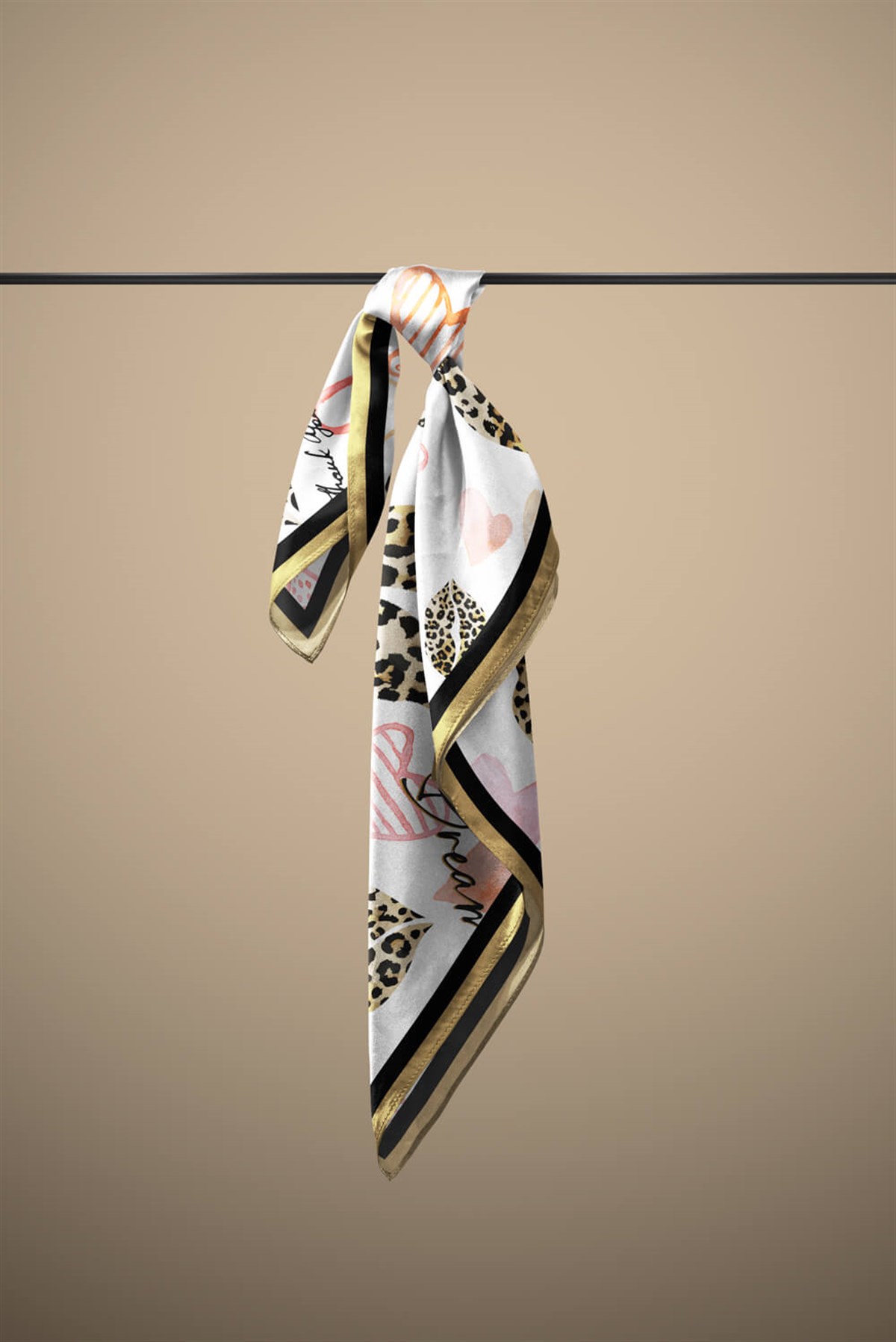 Vissona Dudak Desenli İpek Bandana