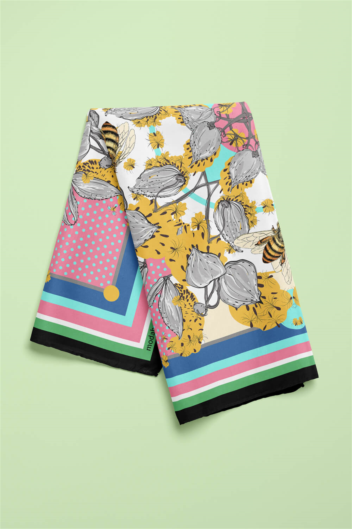 F55 ABSTRACT FLORAL BANDANA