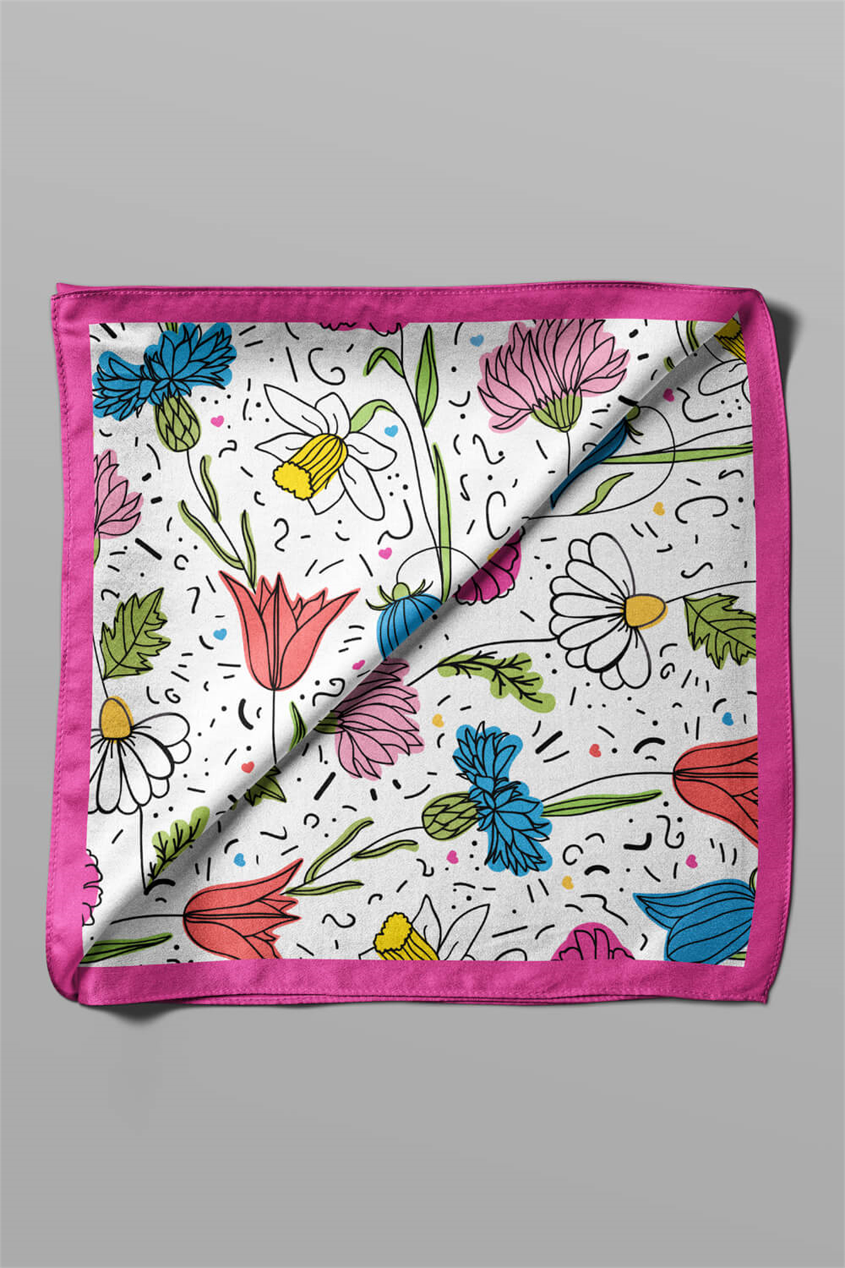 B89 Modabutik Çiçek Desenli Kadın Bandana