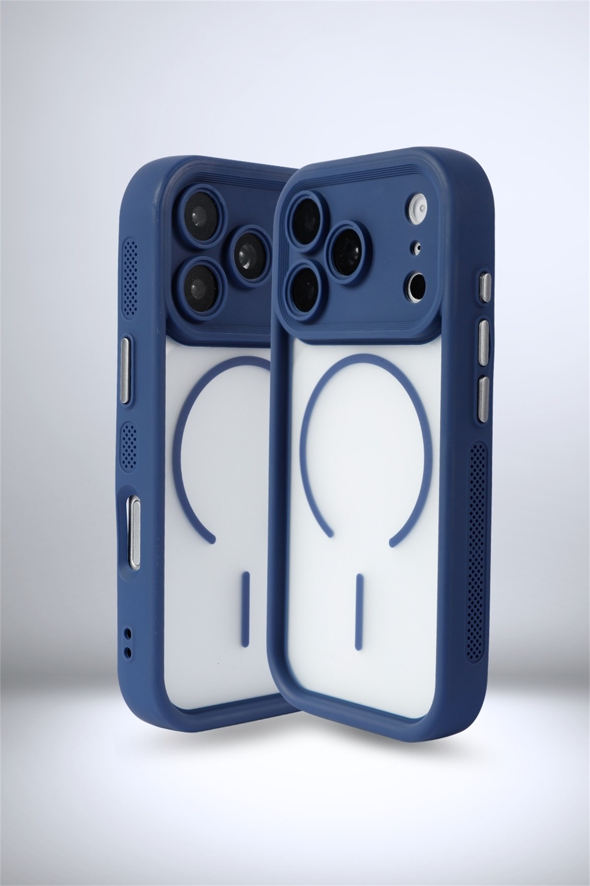 iPhone 17 Pro Kılıf – Kamera Korumalı – MagSafe Uyumlu – Lacivert Renk – Mat Silikon Telefon Kılıfı