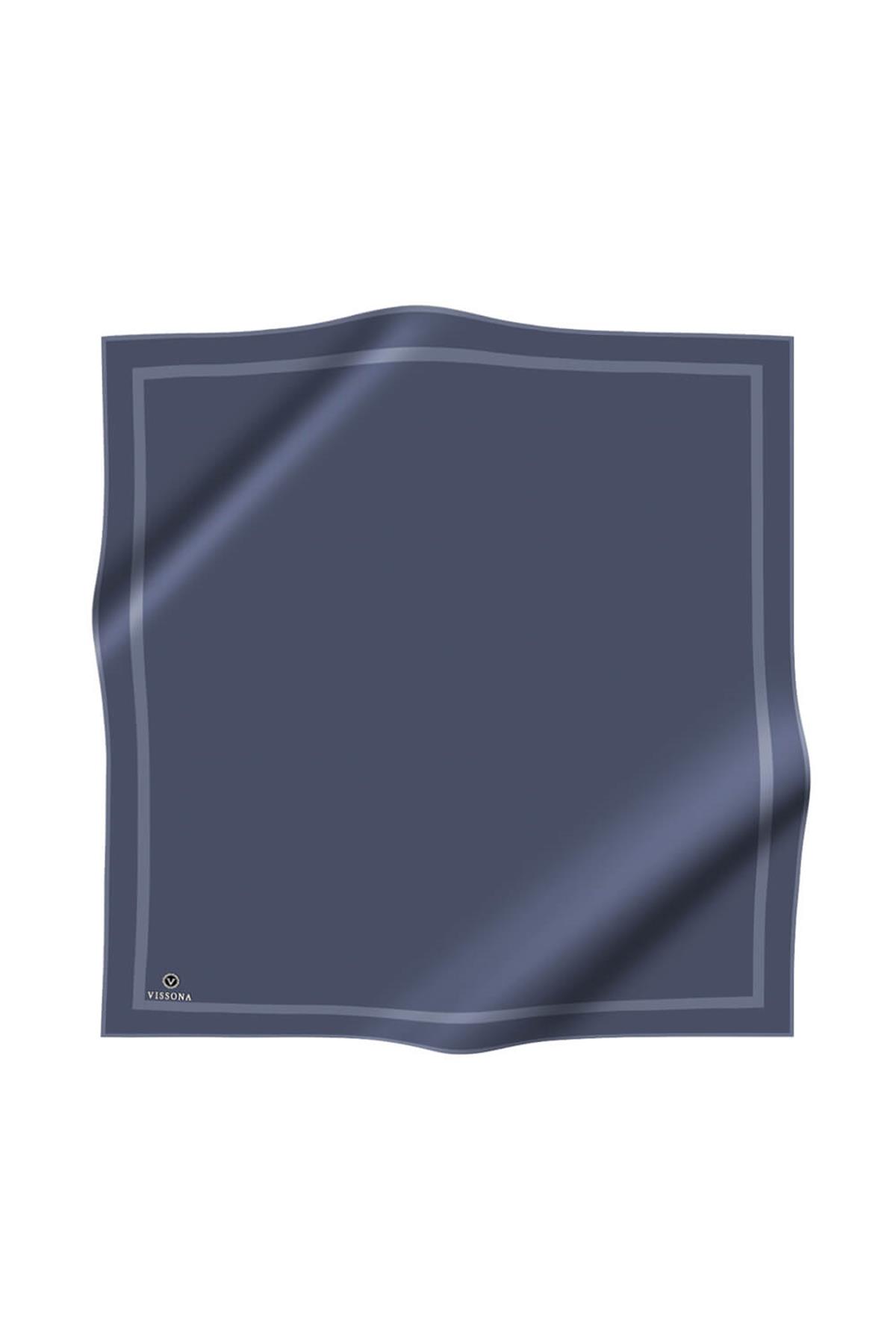 100% Twill İpek Düz Renk Bordür Desenli Gri Renkli Daha Tok Exclusive Serisi 90x90 Dikim Şekli : El Dikişi Eşarp