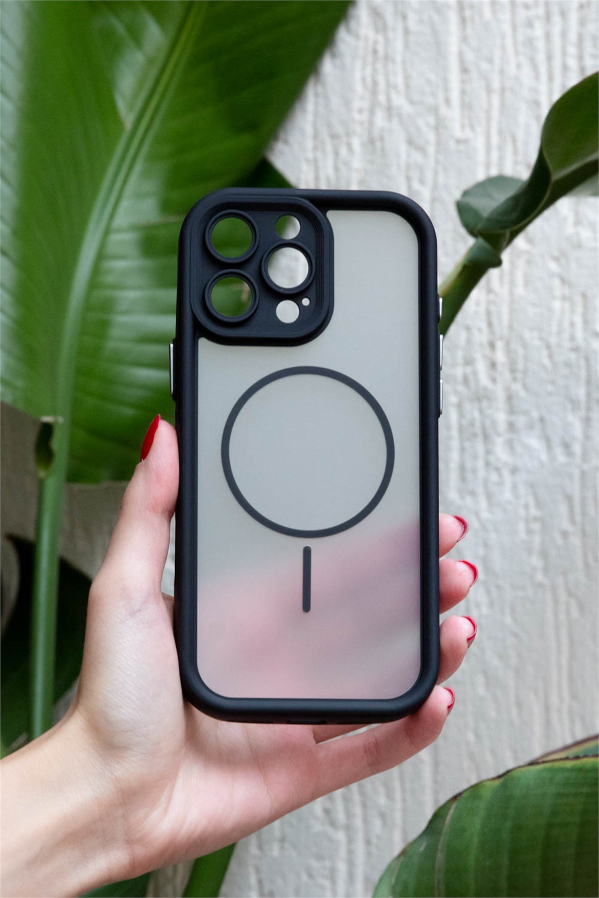 iPhone 16 Pro Max Kılıf – Kamera Korumalı – MagSafe Uyumlu – Siyah Renk – Mat Silikon Telefon Kılıfı